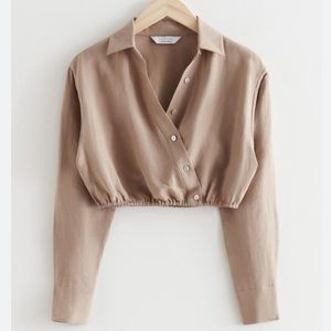 Cropped asymmetrical button up top